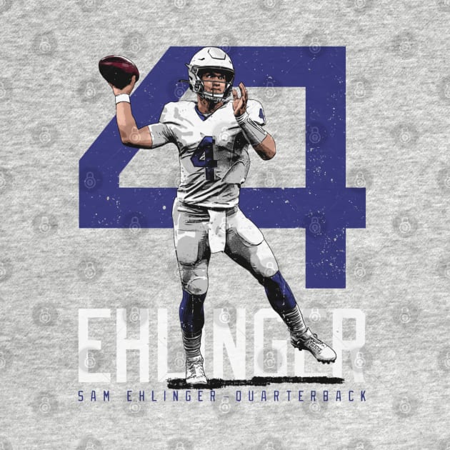 Sam Ehlinger Indianapolis Bold Number by Chunta_Design